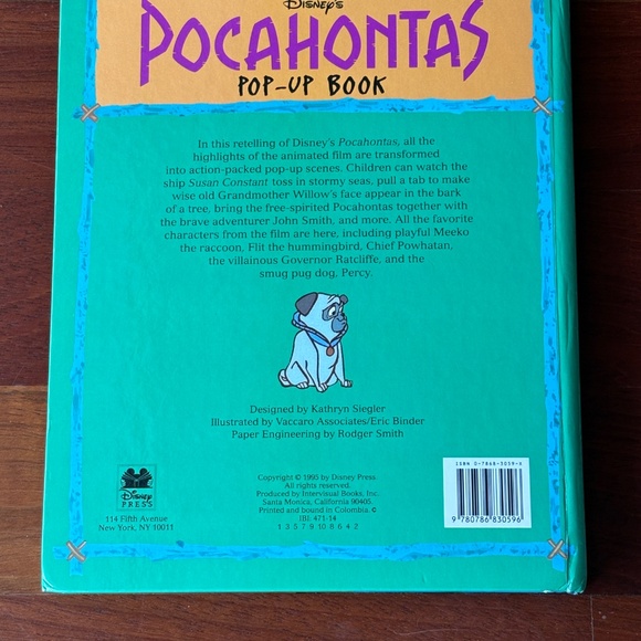 Disney Pocahontas Pop-Up Hardcover Book by Eric Binder - Picture 8 of 9